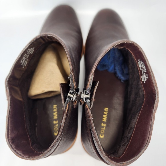 Cole Haan Lilah W4924 Brown Leather Ankle Boot Womens Size 7 B - Picture 6 of 9